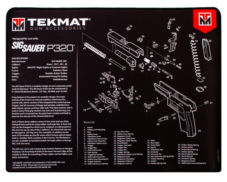 Beck Tek, Llc (tekmat) Ultra Premium Cleaning Mat, Tekmat R20sigp320 Ultra20 Sig P320 Cleaning Mat