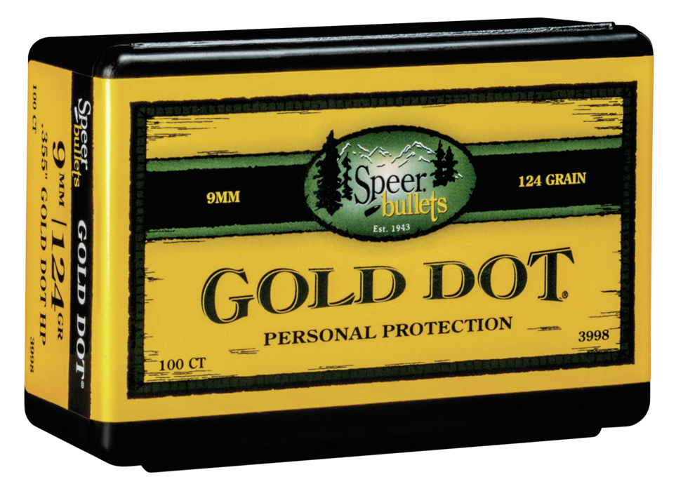 Speer Ammo Gold Dot, Speer 3998      Bull .355 124 Gdhp            100