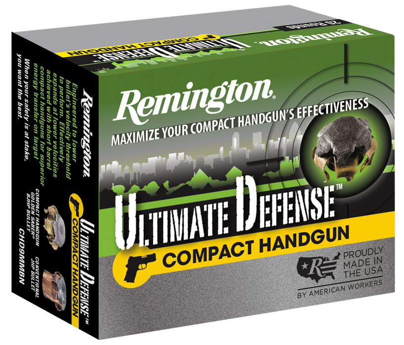 Remington Ammunition Ultimate Defense, Rem 28963 Chd9mmbn  Cmpt 9mm       124bjhp  20/25