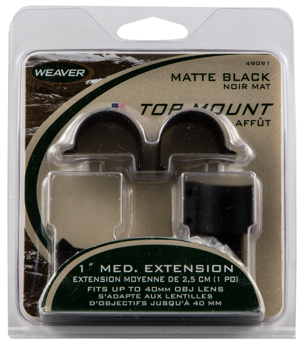 Weaver Mounts Scope Ring Set, Weav 49091 1in Rings Ext Detachable Mt Med