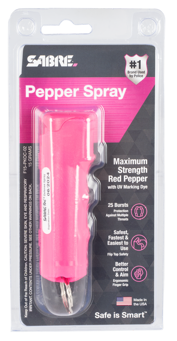 Sabre Flip Top, Sec F15pkoc02 Pink Flip Top Pepper Spray