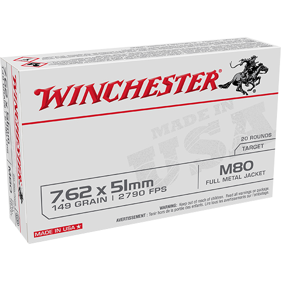 Winchester Ammo Usa, Win Wm80       7.62x51   149 Fmj Lc  20/25