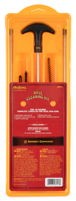 Outers Rifle Cleaning Kit, Out 96217 Rifle Kit 22            Clam