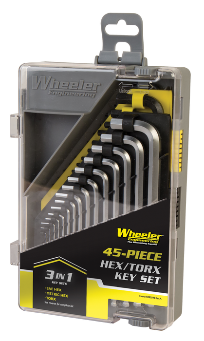 Wheeler Sae/metric Hex & Torx, Wheelr 1081959 Sae/metric/hex/torx Key Set    45pc