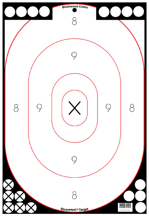 Birchwood Casey Shoot-n-c, Bir 34615 Shoot-n-c 12x18 Silhouette Wht/blk   5pk