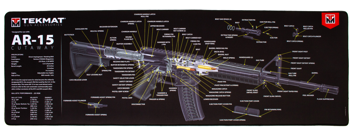 Beck Tek, Llc (tekmat) Ultra Premium Cleaning Mat, Tekmat R44ar15ca    Ultra44 Ar15 Cut Away Mat