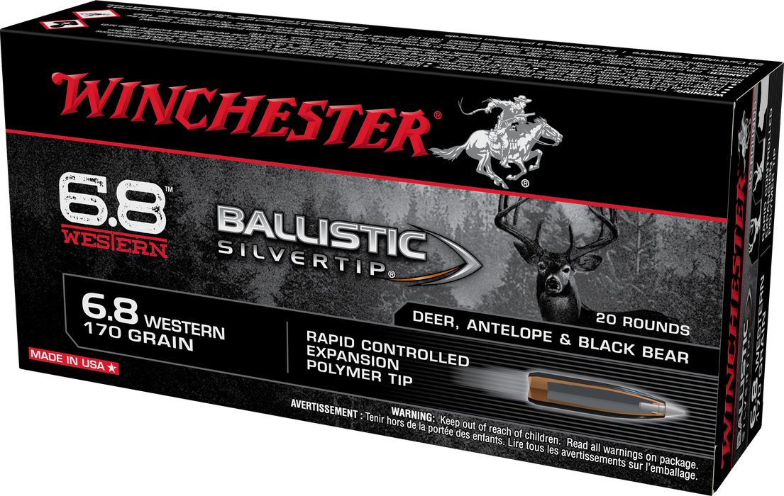 Winchester Ammo Ballistic Silvertip, Win Sbst68w       6.8 Wstrn 170bstp  20/10