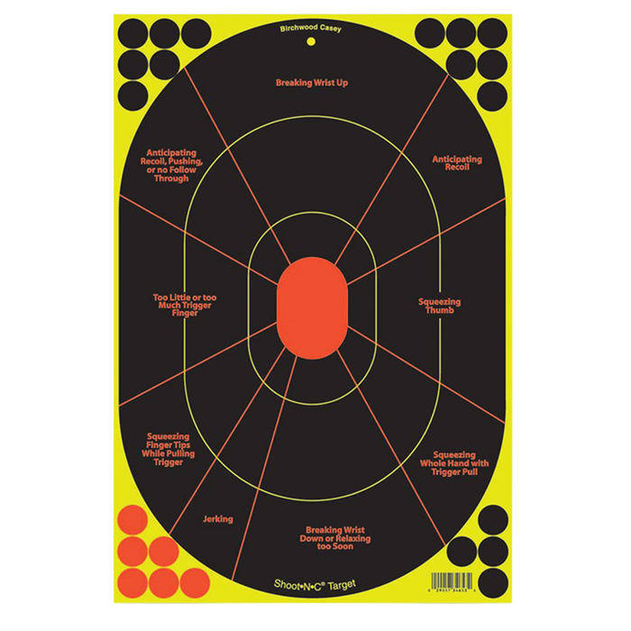 Birchwood Casey Shoot-n-c, Bir 34655 Shoot-n-c 12x18 Handgun Trainer      5pk
