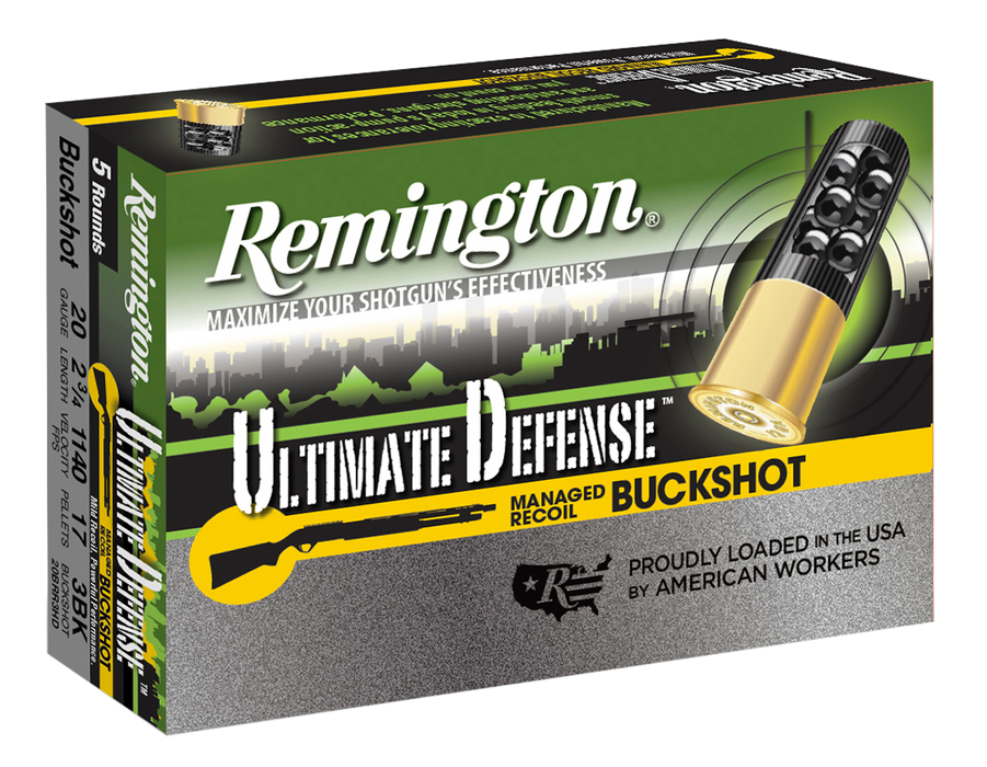 Remington Ammunition Ultimate Defense, Rem 20681 20brr3hd   Ulthd 20    3 Buck      5/20