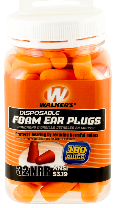 Walkers Game Ear Foam Ear Plugs, Wlkr Gwp-fp50pk     Foam Ear Plug 100cnt