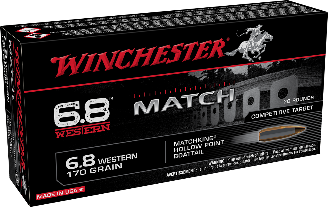 Winchester Ammo Match, Win S68wm         6.8 Wstrn 170bthp  20/10