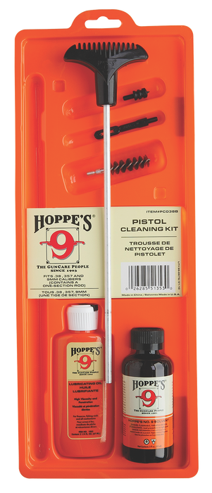 Hoppes Pistol, Hop Pco38b  Cleaning Kit 38/357   Clam