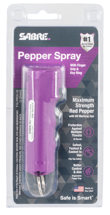 Sabre Flip Top, Sec F15proc02 Purple Flip Top Pepper Spray