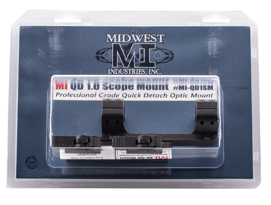 Midwest Industries Inc Qd Offset Mount, Midwest Mi-qd1sm        1in  Qd Scp Mnt 1.5 Offset