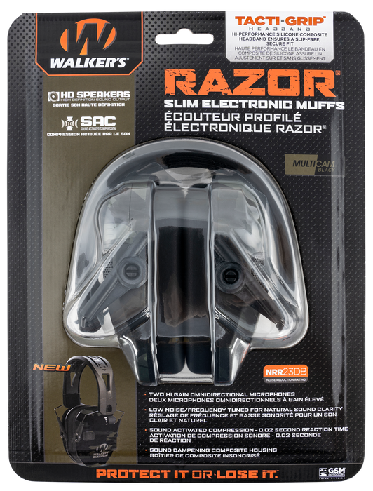 Walkers Game Ear Razor, Wlkr Gwp-rsemrh-mccg Razr Muff Tacti-grip Grycam