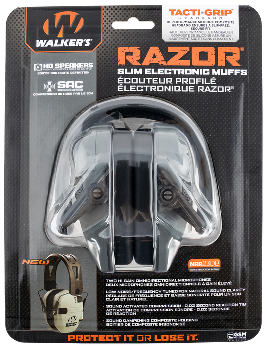 Walkers Game Ear Razor, Wlkr Gwp-rsemrh-bgy  Razr Muff Tacti-grip B Gry