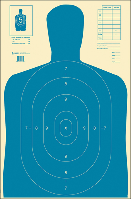 Action Target Inc B-27e, Action B-27e Blue       Targets             100 Bx