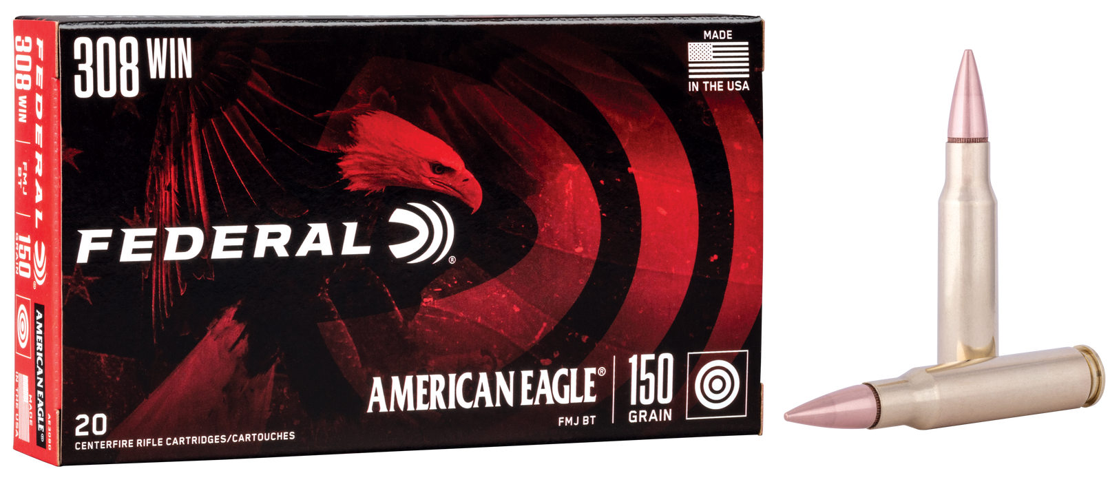 Federal American Eagle, Fed Ae308d         308 Win 150 Mcbt        20/25