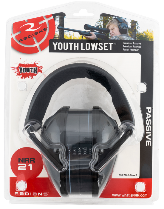 Radians Lowset, Rad Lsy0110cs Youth Lowset Earmuff Blk