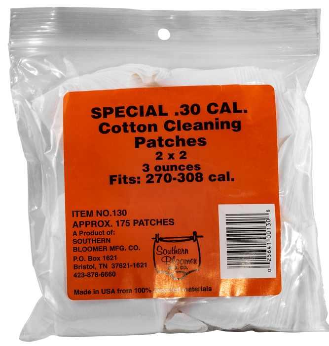 Southern Bloomer Cleaning Patches, Sbc 130  30 Cal Patches          175 Ct