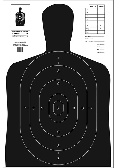 Action Target Inc B-27e, Action B-27e Black      Targets             100 Bx