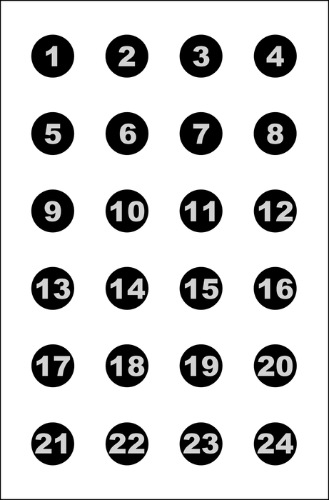 Action Target Inc Military Command Training Circles, Action Vb24100 24 3in Numbered Circles      100 Bx