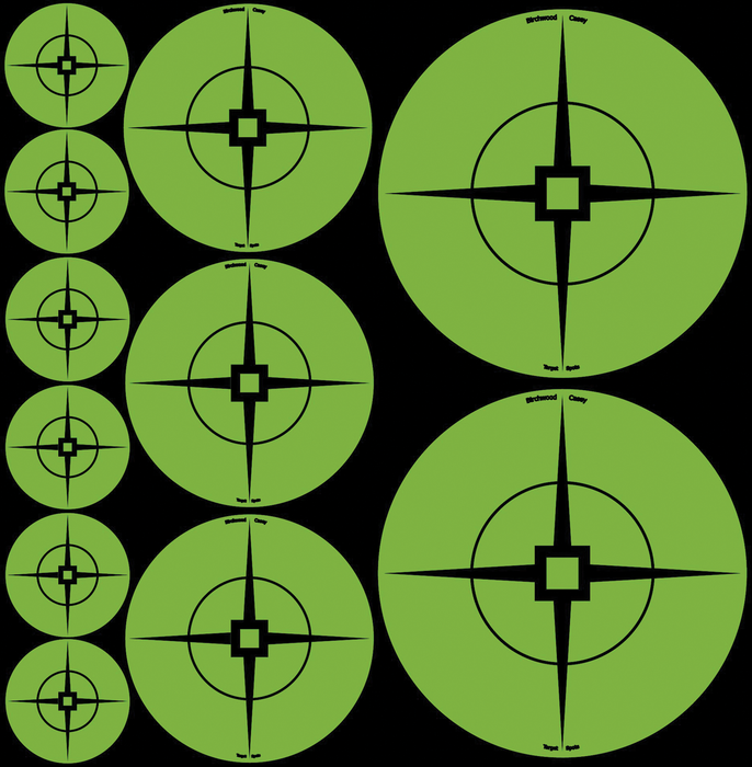 Birchwood Casey Target Spots, Bir 33938 Target Spots Grn Asst 60-1"/30-2"/20-3"