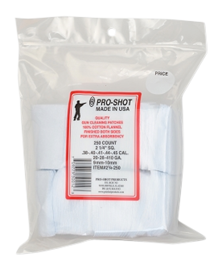 Pro-shot Cleaning Patches, Proshot 21/4-250       38-45c 2.25 Patch 250