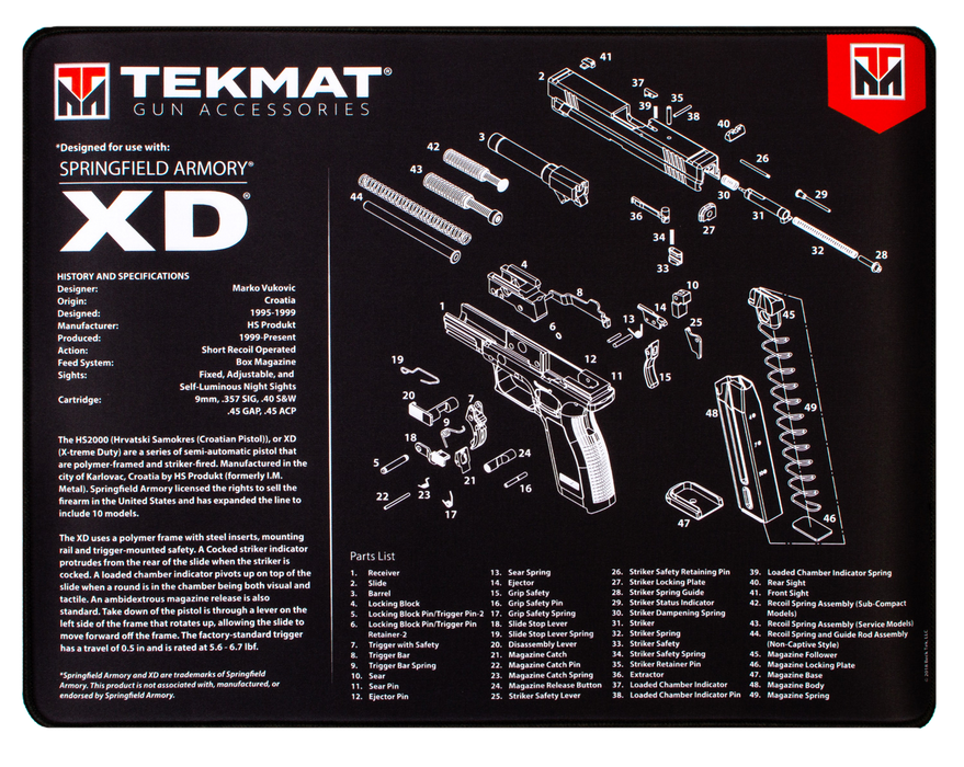 Beck Tek, Llc (tekmat) Ultra Premium Cleaning Mat, Tekmat R20xd Ultra20 Springfield Xd Cleaning Mat