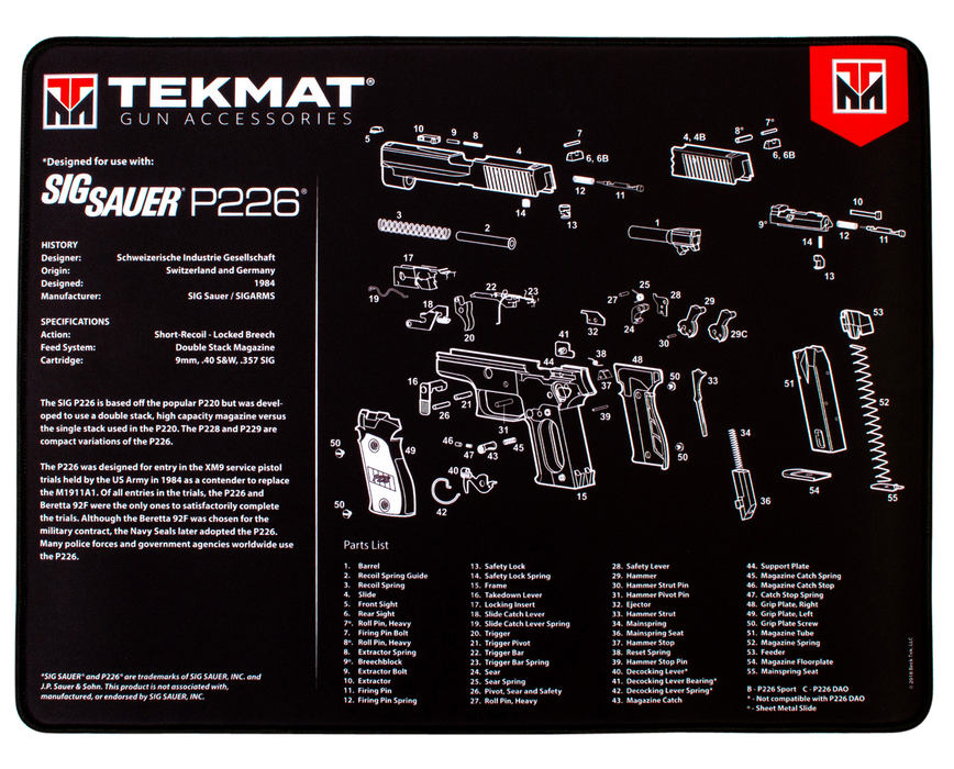 Beck Tek, Llc (tekmat) Ultra Premium Cleaning Mat, Tekmat Tekr20sigp226    Ultra 20 Sig P226