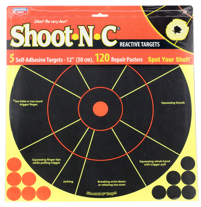 Birchwood Casey Shoot-n-c, Bir 34032 Shoot-n-c 12" Handgun Trainer        5pk