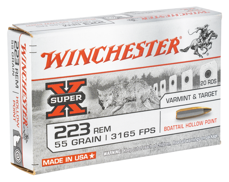 Winchester Ammo Super X, Win W223hp55   223        55 Bthp    20/25