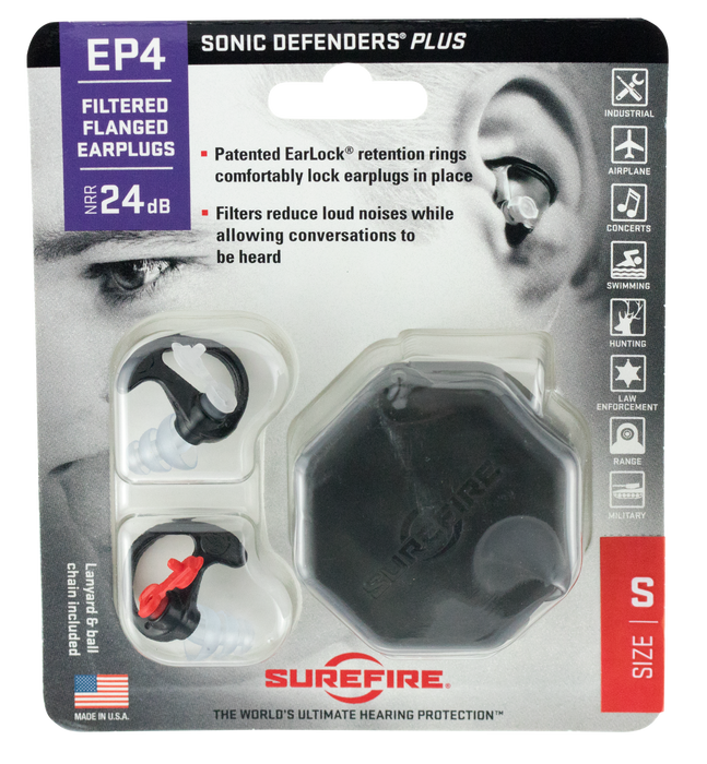 Surefire Ep4, Sf Ep4-bk-mpr  Trp Flanged    Earplugs Md Blk