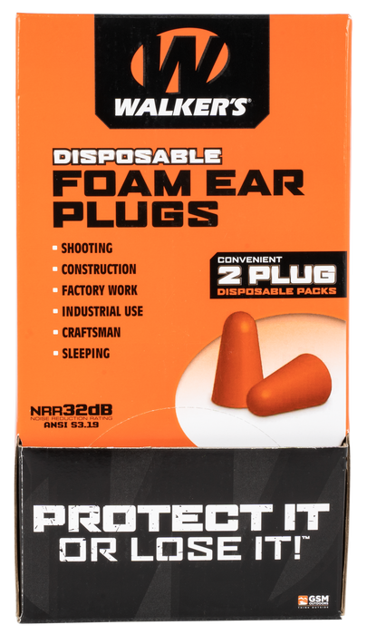 Walkers Game Ear Foam Ear Plugs, Wlkr Gwp-foamplug200bx Foam Plug 200ct Box