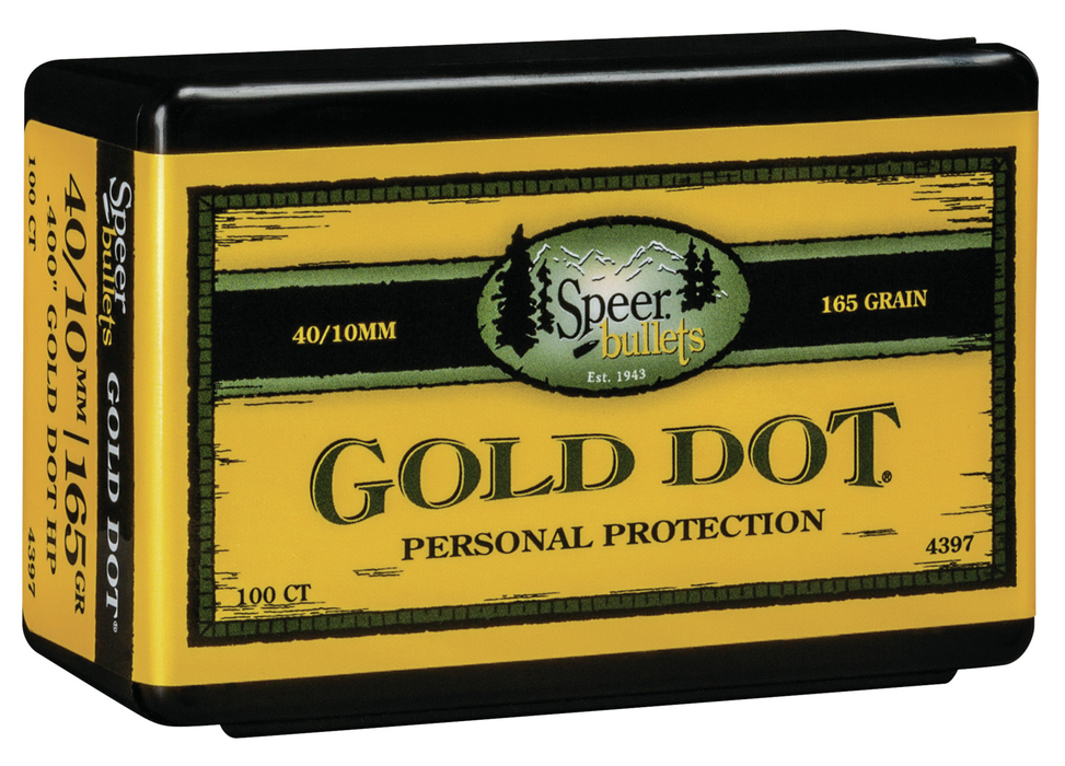 Speer Bullets Gold Dot, Speer 4397      Bull .400 165 Gdhp            100