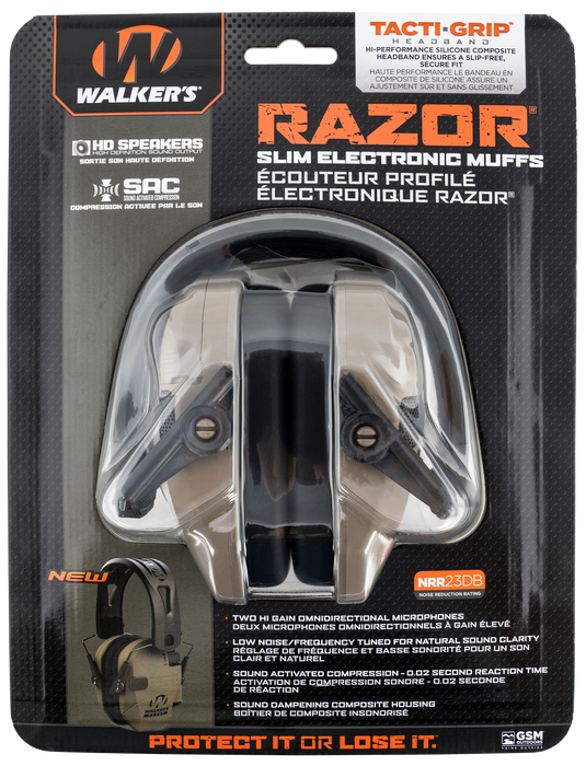 Walkers Game Ear Razor, Wlkr Gwp-rsemrh-fde  Razr Muff Tacti-grip Fde