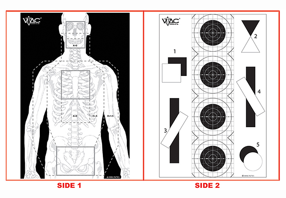 Action Target Inc Viking Tactics Double Sided, Action Vtacp100 2 Side Trgt Viking Tacticl  100 Bx