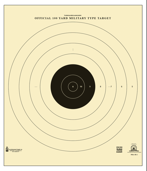 Action Target Inc Sr-1, Action Sr-1-100  100yd Mltry Bullseye Trgt  100 Bx