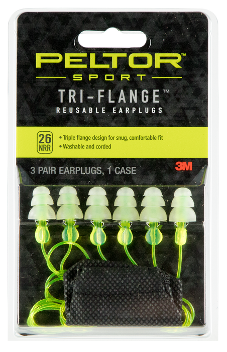 3m Peltor Tri-flange, Pel 97317          Tri-flange Earplugs 3-pk