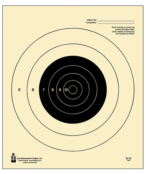 Action Target Inc B-16, Action B-16-100  Bullseye On Tag Paper      100 Bx