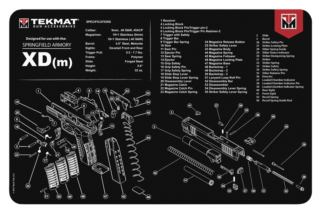 Beck Tek, Llc (tekmat) Original Cleaning Mat, Tekmat Tekr17xdm        Springfield Xdm