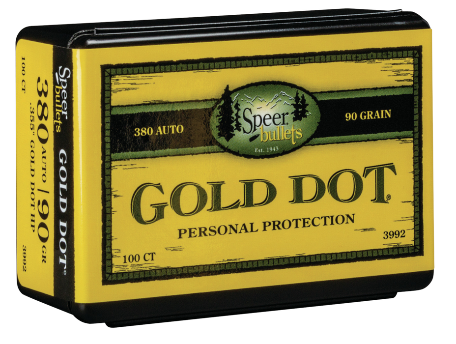 Speer Bullets Gold Dot, Speer 3992      Bull .355  90 Gdhp            100