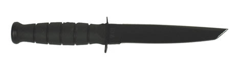 Ka-Bar Short Tanto Fixed 5.25 in Black Combo Blade Kraton