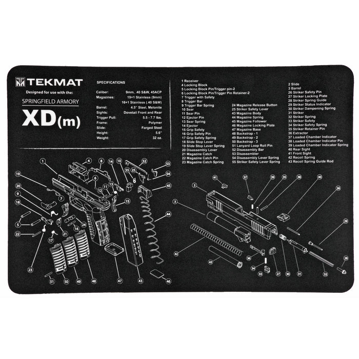 Tekmat Pistol Mat Sprngfld Xdmdm Blk