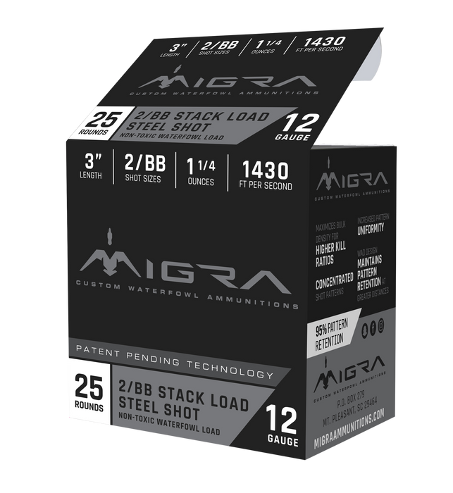 Migra Ammunition Combinational, Migra M12s2bb   Staxd           12 3in  2-bb 25/10