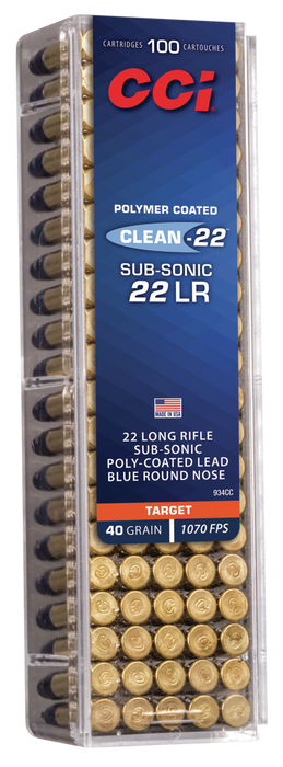 Cci Clean-22, Cci 934cc 22 Lr Sv   40 Lrn Blue Polycoat  100/50