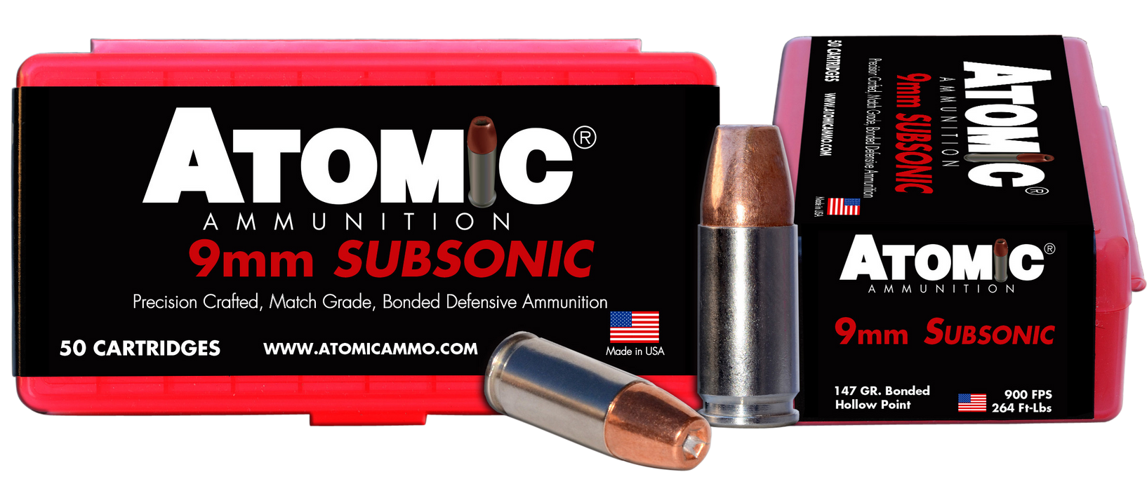 Atomic Pistol, Atomic 00438 9mm         147 Subsonic        50/10