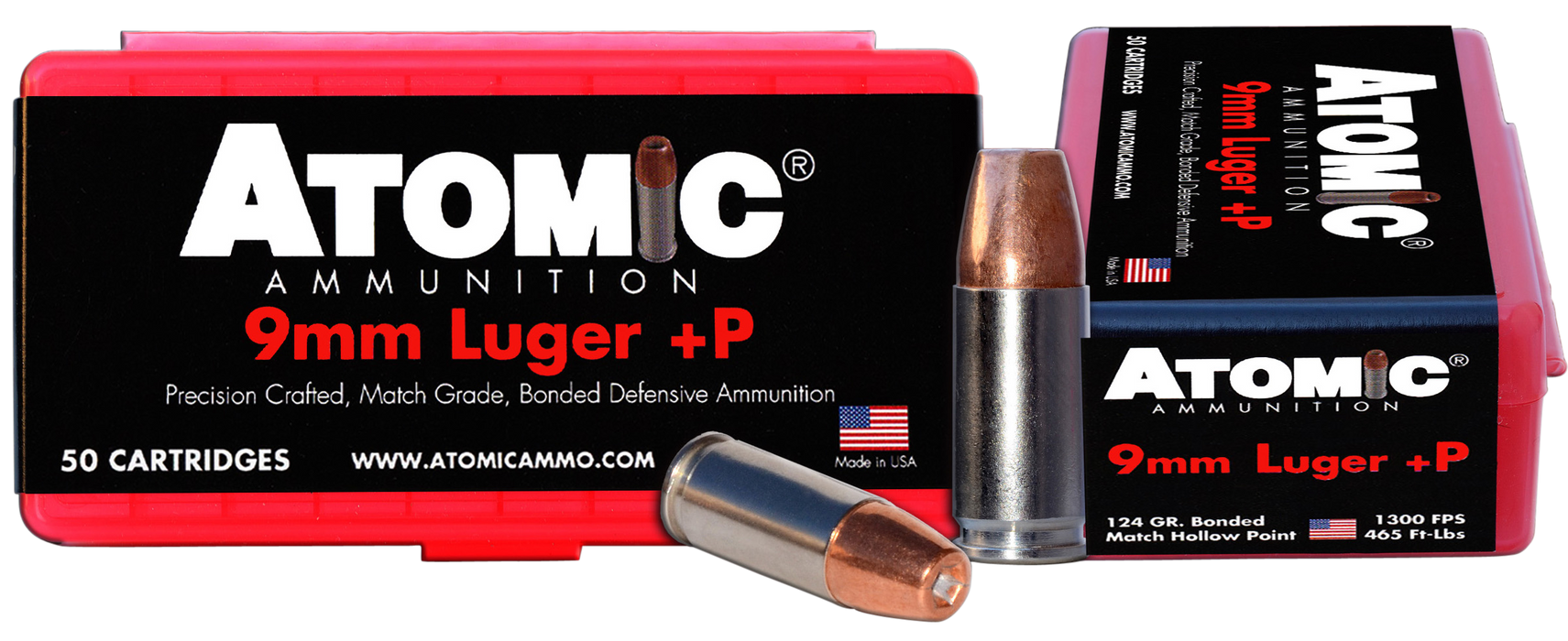 Atomic Pistol, Atomic 00409 9mm         124 Match Hp        50/10