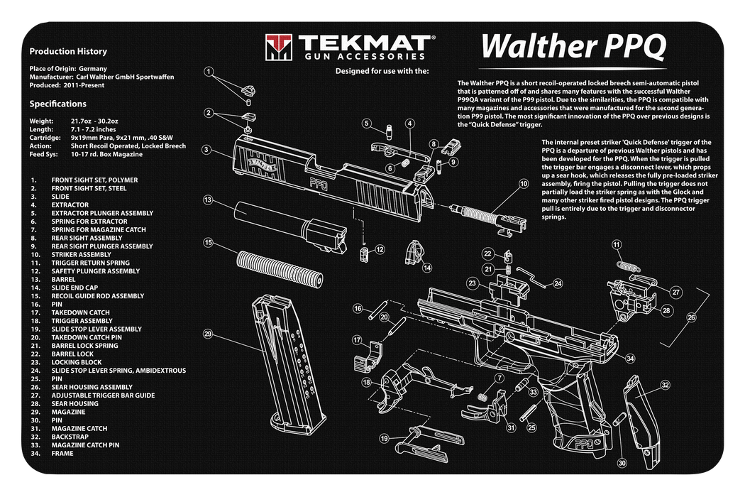 Beck Tek, Llc (tekmat) Original Cleaning Mat, Tekmat Tekr17walppq     Walther Ppq