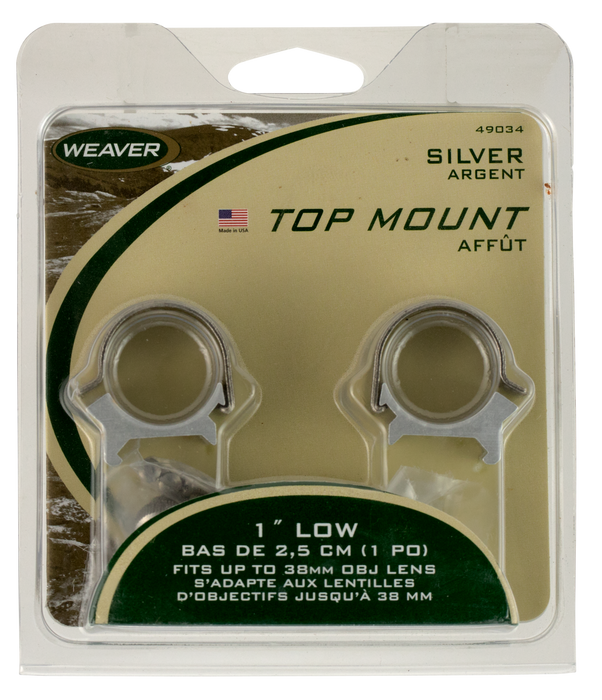 Weaver Mounts Scope Ring Set, Weav 49032 1in Rings Med Detachable Ss